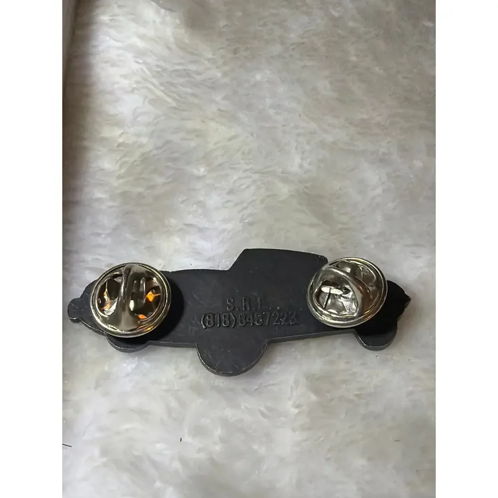 Vintage Jaguar E-Type XKE Roadster Pewter Dimensional Car Brooch Lapel Pin